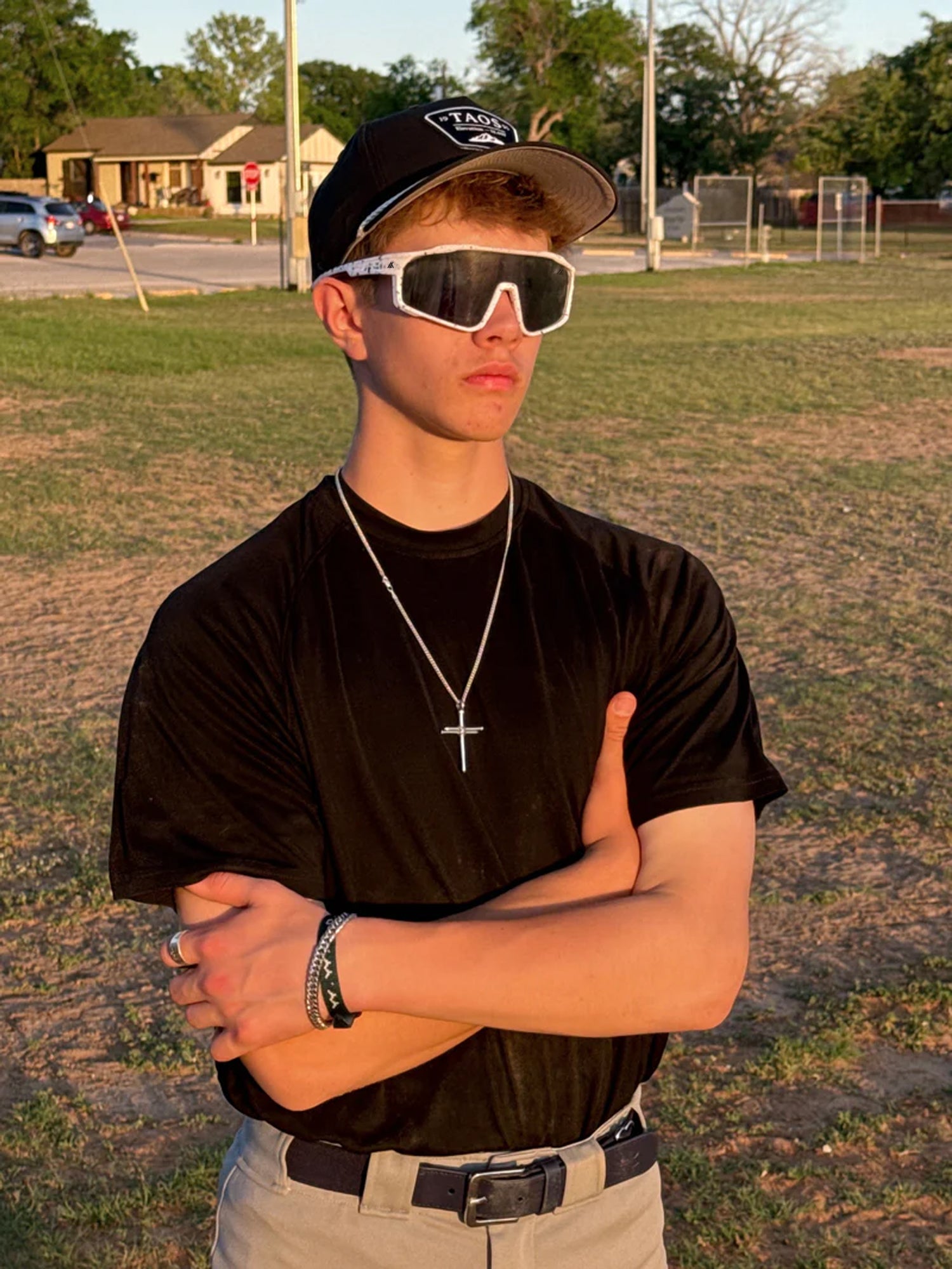 Sport Sunglasses | Polarized Shield Lens | Chrome | White | Wraparound Fit | UV 400 Protection | Built for Speed