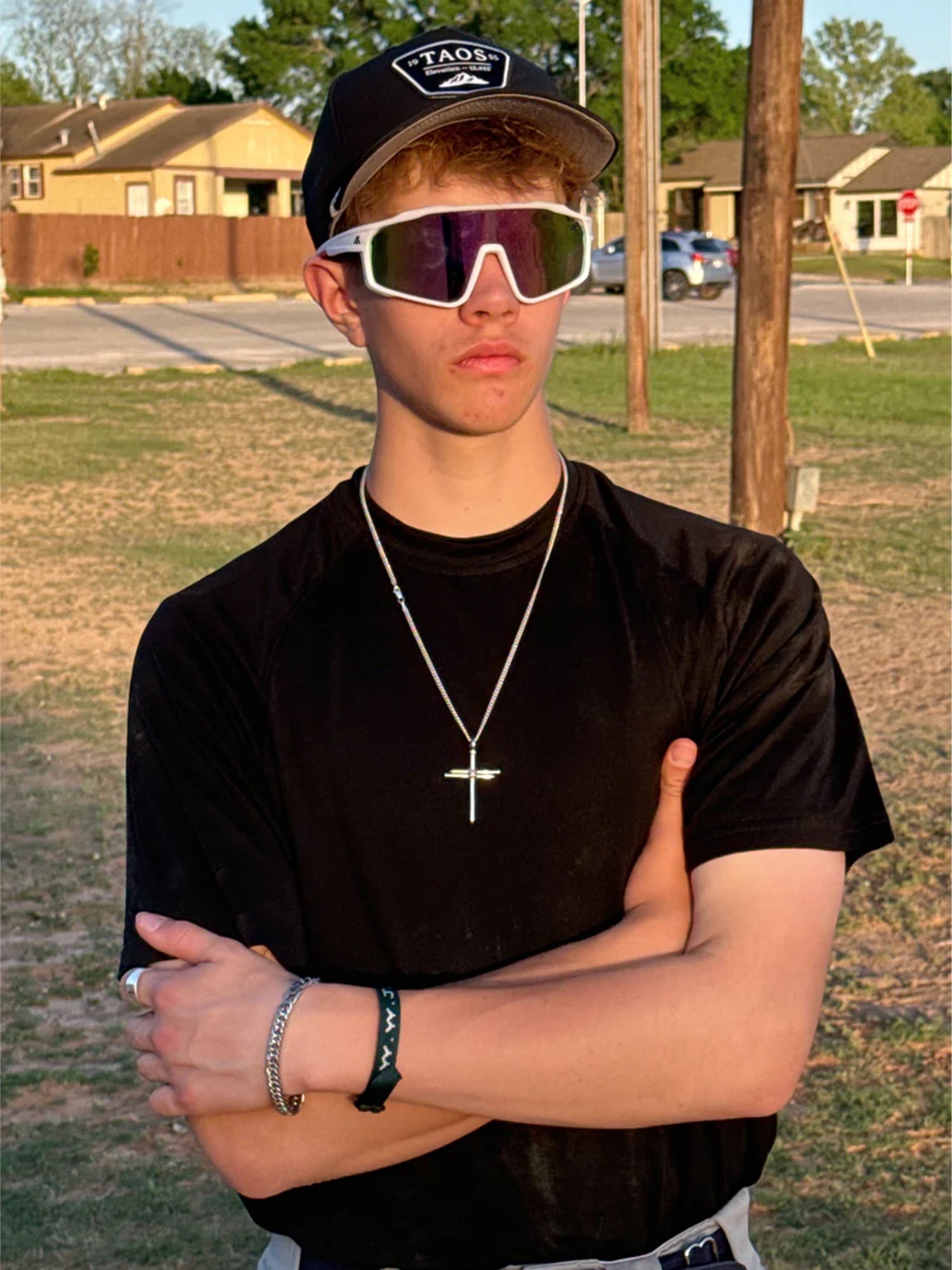 Sport Sunglasses | Polarized Shield Lens | Purple | White | Wraparound Fit | UV 400 Protection | Built for Speed