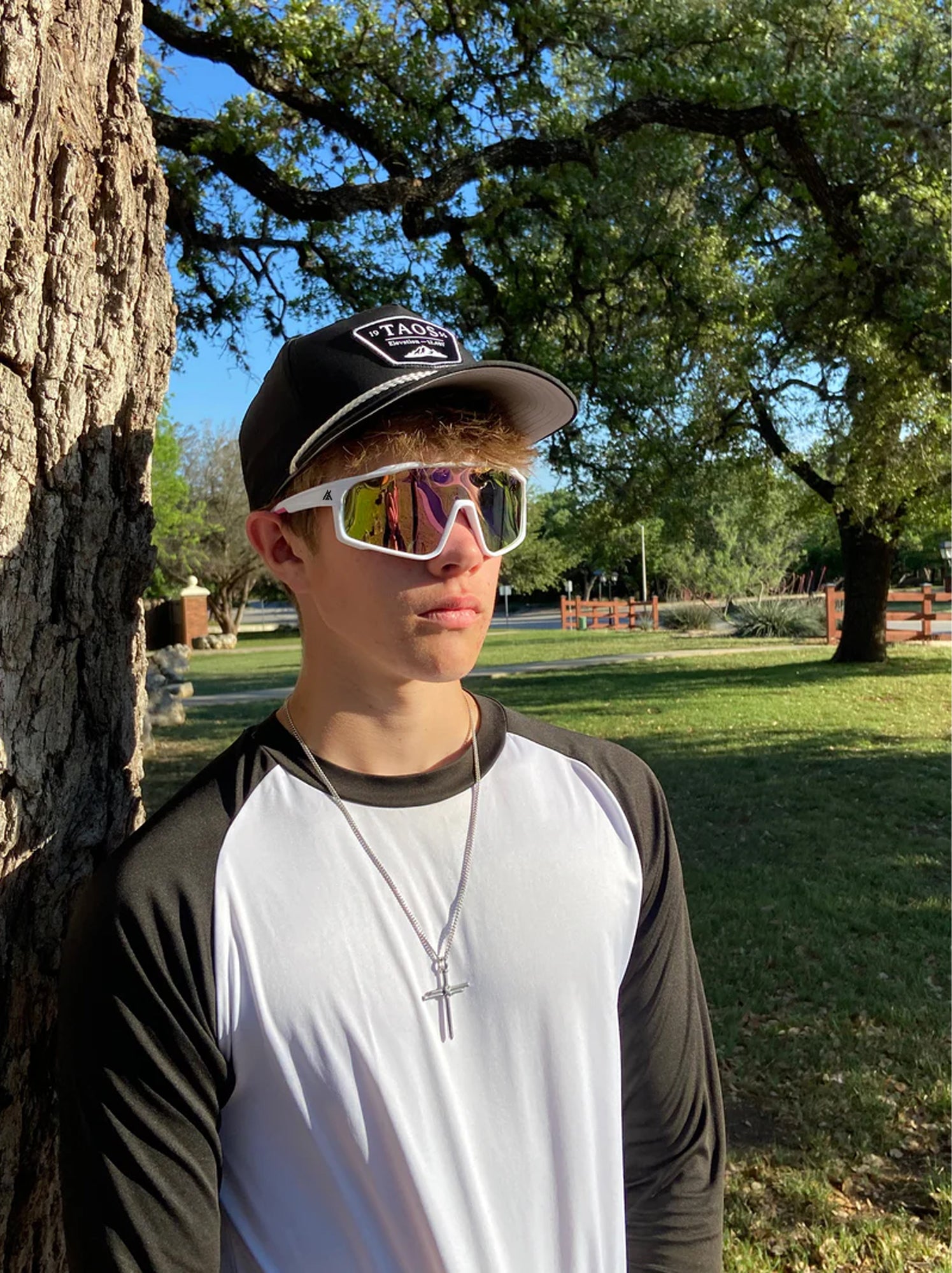 Sport Sunglasses | Polarized Shield Lens | Pink | White | Wraparound Fit | UV 400 Protection | Built for Speed