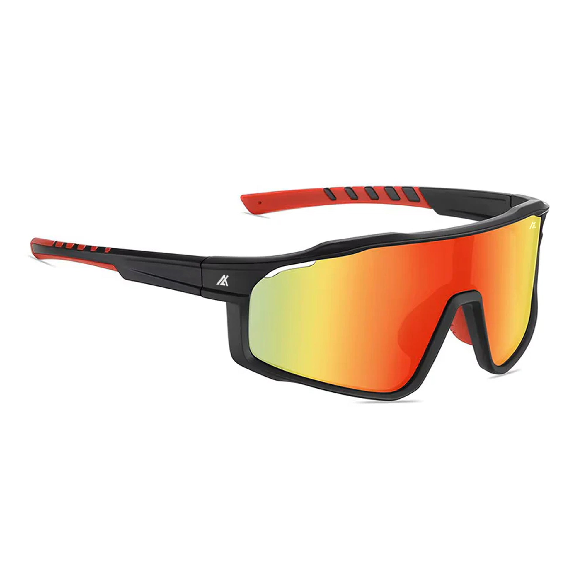 Sport Sunglasses | Polarized Shield Lens | Orange | Black | Wraparound Fit | UV 400 Protection | Built for Speed