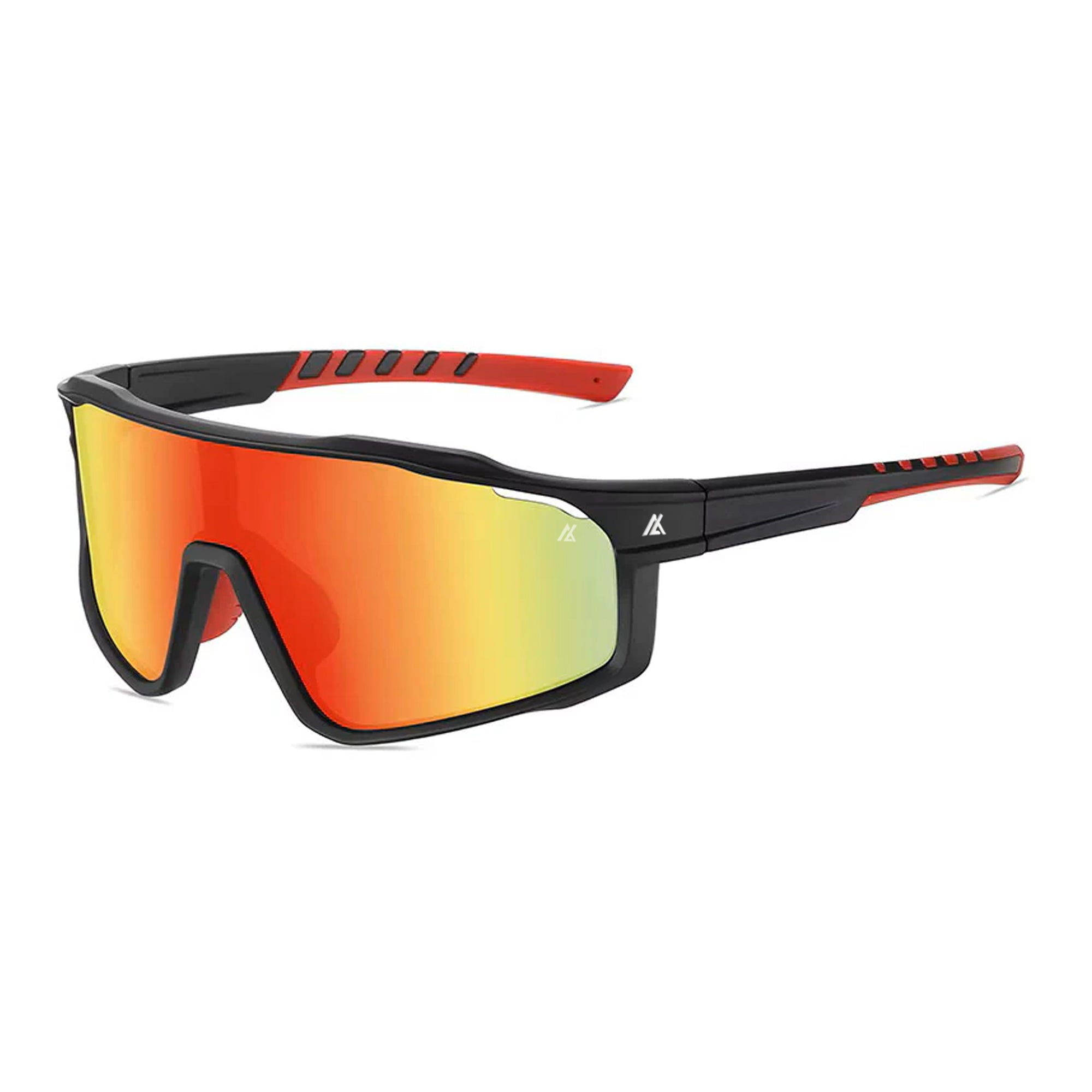 Sport Sunglasses | Polarized Shield Lens | Orange | Black | Wraparound Fit | UV 400 Protection | Built for Speed