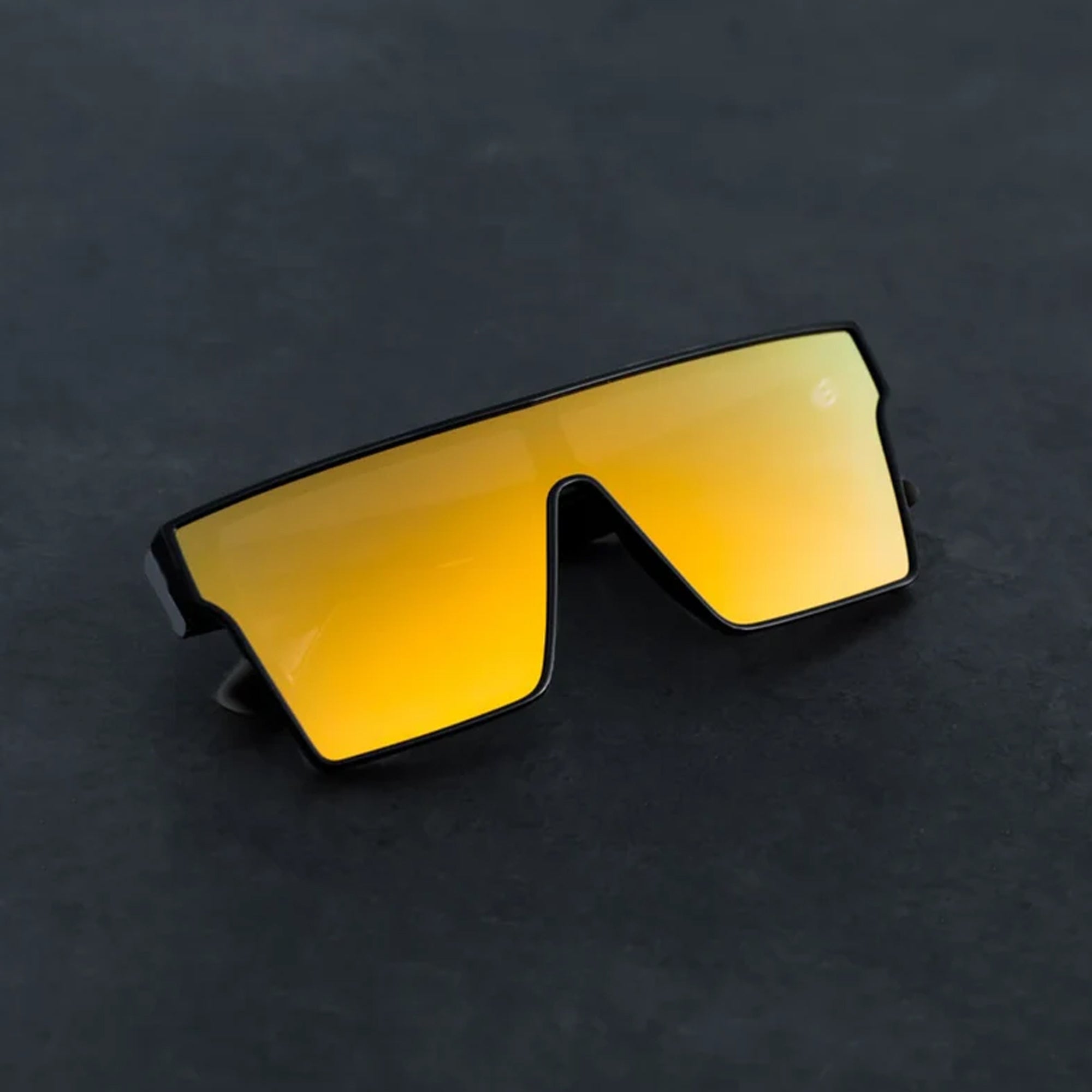Performance Sunglasses | Shield Lens | Gold | Black | Wraparound Fit | UV 400 Protection | Built for Precision