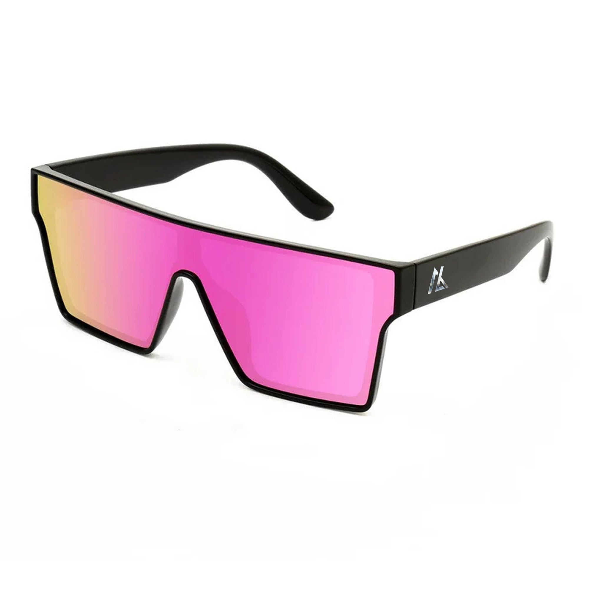 Sunglasses | Polarized Lens | UV 400 Protection | Pink Lens | Black Frame | Mirror Lens