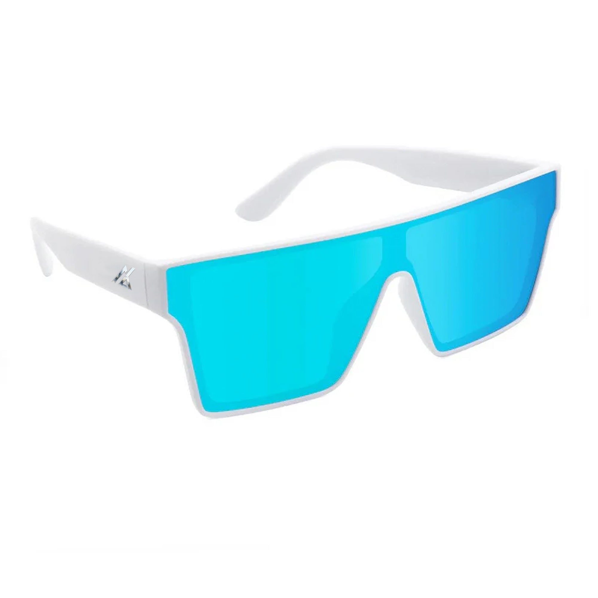 Sunglasses | Polarized Lens | UV 400 Protection | Blue Lens | White Frame | Mirror Lens | Shades