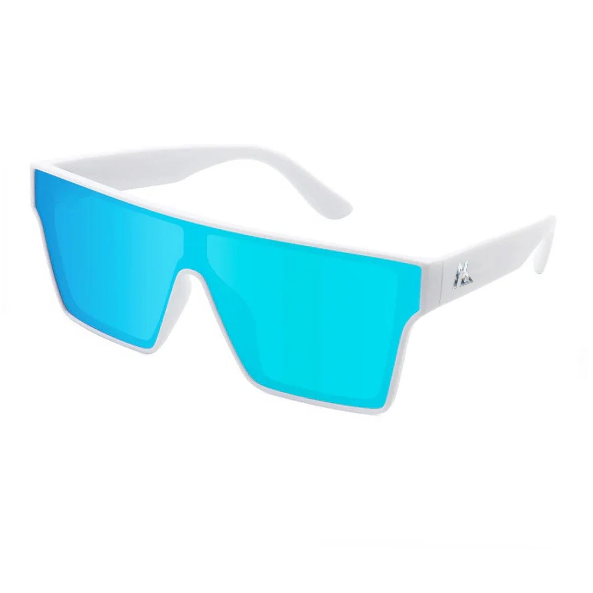 Sunglasses | Polarized Lens | UV 400 Protection | Blue Lens | White Frame | Mirror Lens | Shades