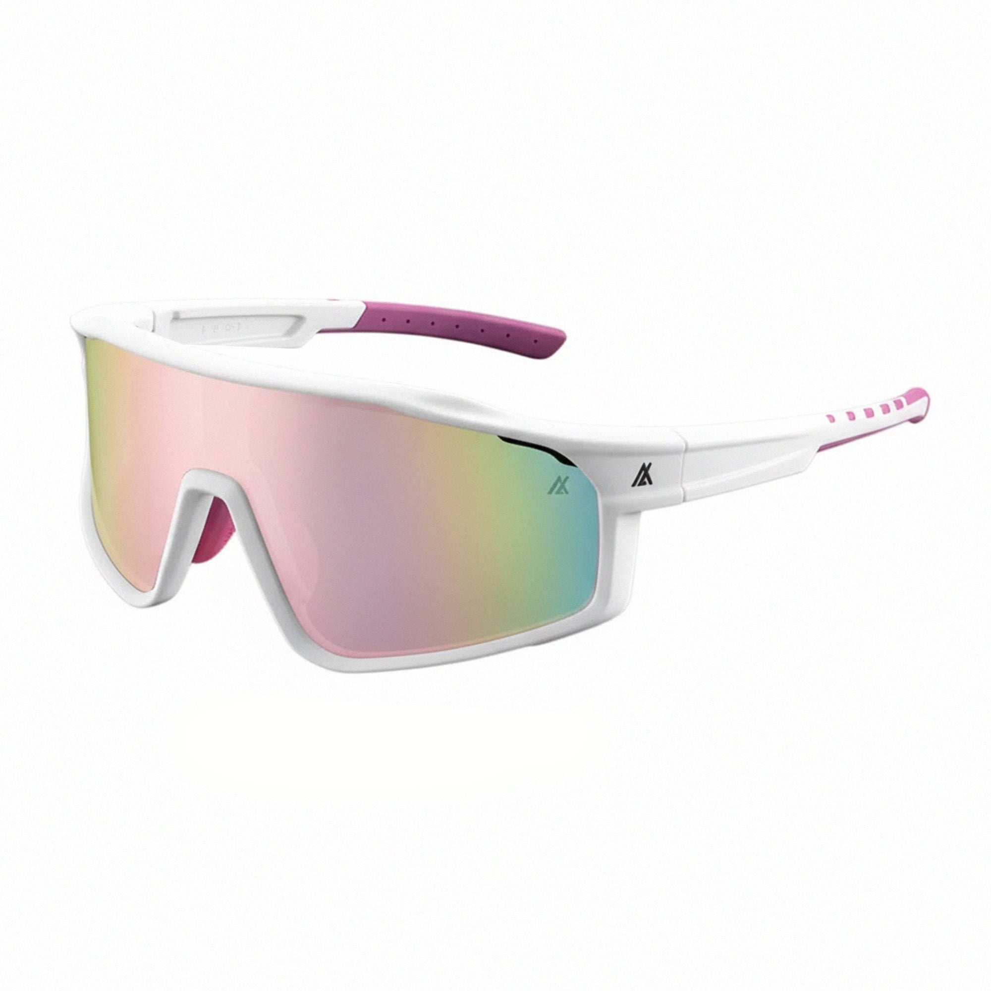 Sport Sunglasses | Polarized Shield Lens | Pink | White | Wraparound Fit | UV 400 Protection | Built for Speed
