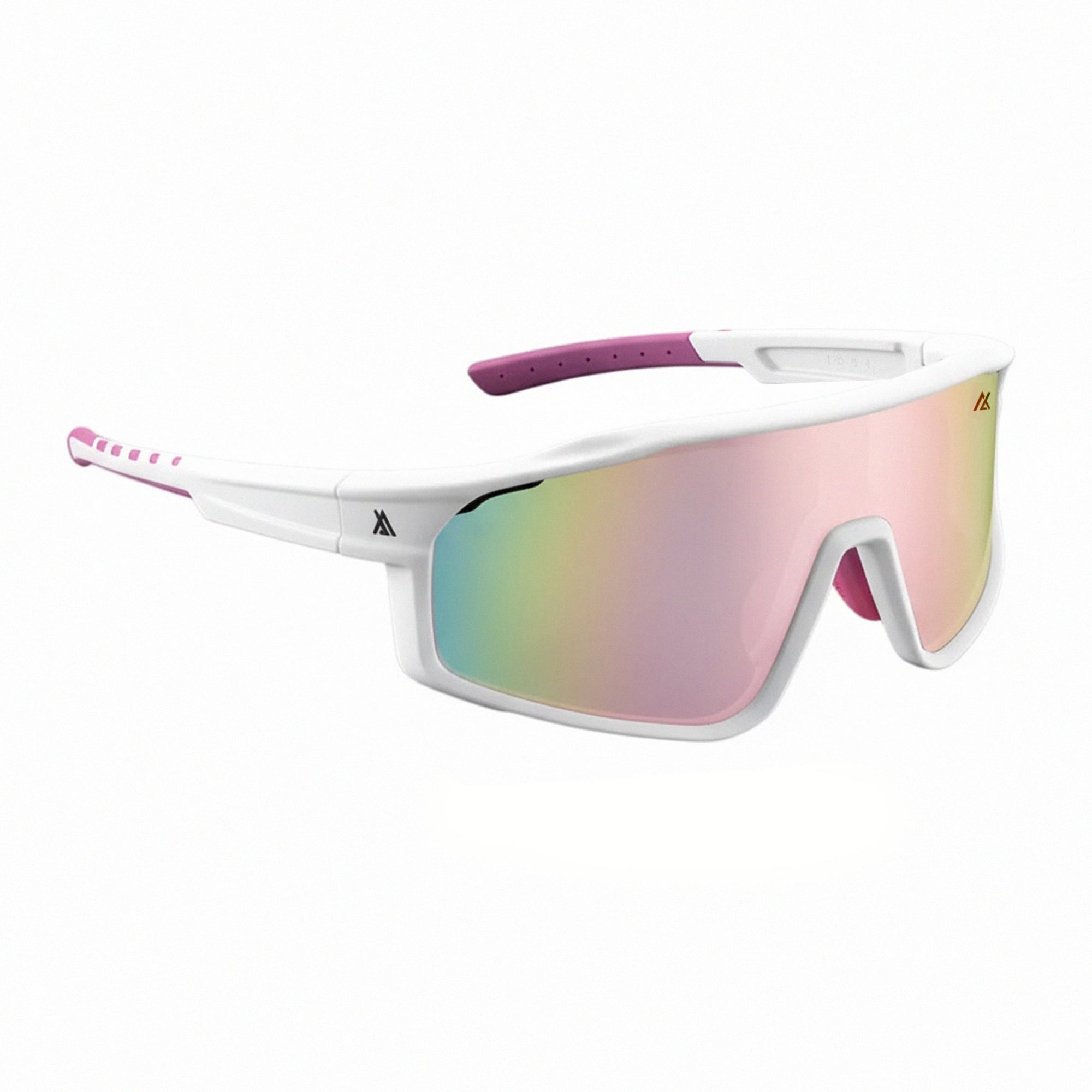 Sport Sunglasses | Polarized Shield Lens | Pink | White | Wraparound Fit | UV 400 Protection | Built for Speed